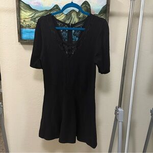Lane Bryant Black Top with Lace Accents